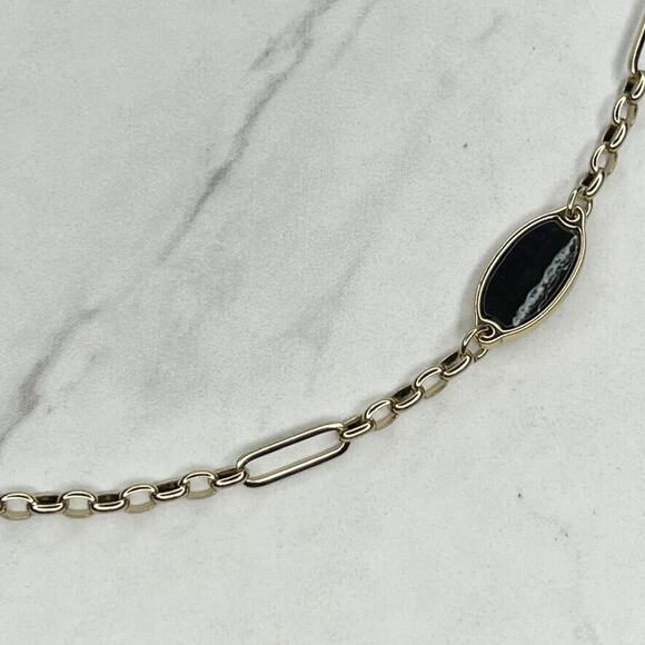 Chico's Gold Tone Long Chain Link Station Necklace - Picture 6 of 9